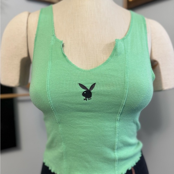 PLAYBOY Tops - PLAYBOY by PacSun Green Ribbed Tank